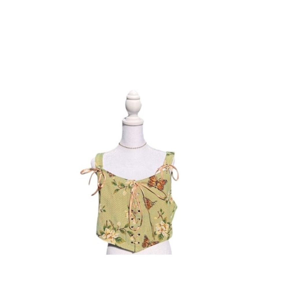 Cinder Women Top 3XL Crop Coquette Regency Fairy Festival Spring Cottagecore